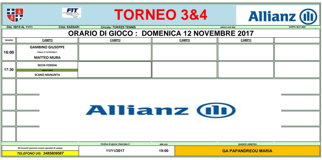 Orari di gioco 